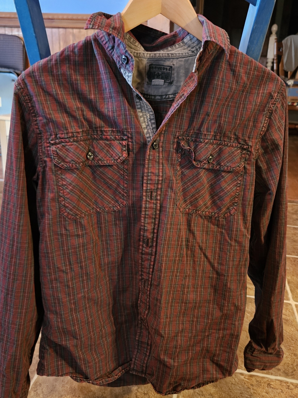 Converse Red Plaid Lightweight Shirt Jacket